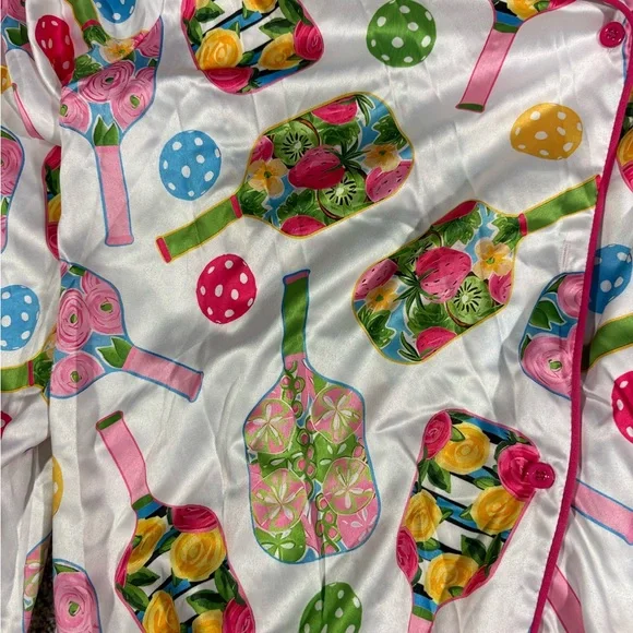Vibrant Multicolor Women's Pickleball Pajama Set - Picture 4 of 5